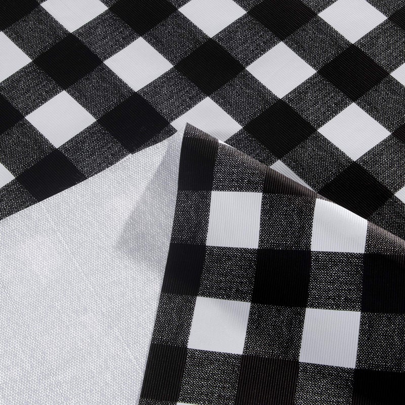 sancua Checkered Vinyl Rectangle Tablecloth - 60 x 84 Inch - 100% Waterproof Oil Spill Proof PVC Table Cloth, Wipe Clean Table Cover for Dining Tables, Buffet Parties and Camping, Black and White - Image 3